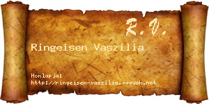 Ringeisen Vaszilia névjegykártya
